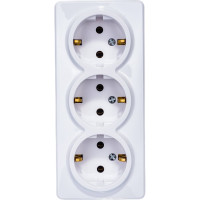 Розетка ЭРА Эксперт 11-2208-01 3х2P+E Schuko, 16АХ-250В, ОУ, белый Б0020700