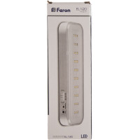 Аккумуляторный светильник FERON AC/DC литий-ионная батарея EL120 30LED, белый, с наклейкой Выход 12670