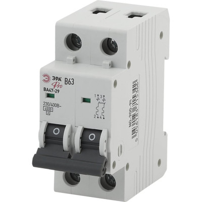 Автоматический выключатель ЭРА NO-900-98 ВА47-29 2P 63А кривая B Б0031791