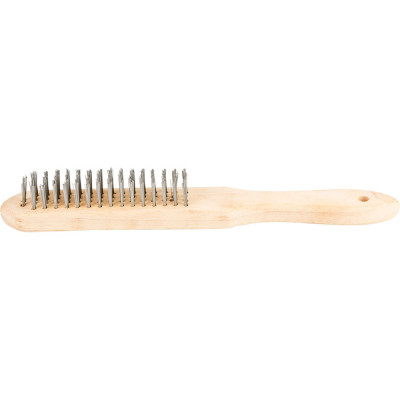 Проволочная щетка, 4 ряда проволоки, деревянная рукоятка Top Tools 14A604