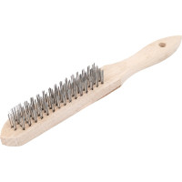 Проволочная щетка, 4 ряда проволоки, деревянная рукоятка Top Tools 14A604