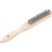 Проволочная щетка, 4 ряда проволоки, деревянная рукоятка Top Tools 14A604