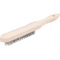 Проволочная щетка, 4 ряда проволоки, деревянная рукоятка Top Tools 14A604