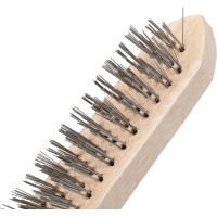 Проволочная щетка, 4 ряда проволоки, деревянная рукоятка Top Tools 14A604