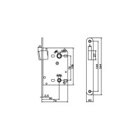 Сантехническая магнитная защелка Ренц межосевое расстояние 70 мм, хром блестящий INMagn 2070 C