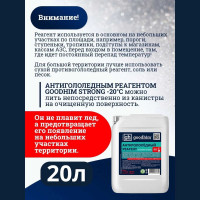 Противогололедный жидкий антигололедный реагент Goodhim Strong готовый раствор, 20л 82336