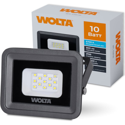 Светодиодный прожектор Wolta 5700K, 10 W SMD, IP 65,цвет серый, слим WFL-10W\/06 WFL-10W/06