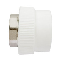 Комбинированная муфта под ключ PRO AQUA PP-R ВР белая d-50 мм 2" PA22523Pb