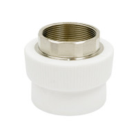 Комбинированная муфта под ключ PRO AQUA PP-R ВР белая d-50 мм 2" PA22523Pb