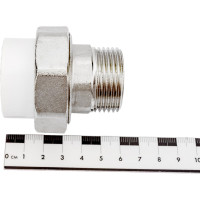 Комбинированная разъемная муфта (американка) PRO AQUA PP-R НР белая d-32 мм 1" PA21018b