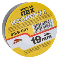 Клейкая изоляционная лента РемоКолор ПВХ, черная, 19 мм х 20 м 49-9-021