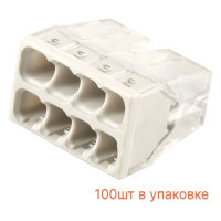 8-проводная монтажная клемма STEKKER для 1-жильного проводника, LD2273-208, 100шт в упак. 32392