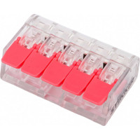 Универсальная компактная клемма STEKKER 5-проводная STEKKER, LD221-415 (5 штук в упаковке) 32419