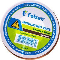 Изоляционная лента FOLSEN 19мм x 20м, коричневая 012508