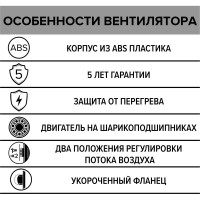 Бытовой вентилятор ERA D100, двигатель на ш/п DISC 4 BB 90-07136