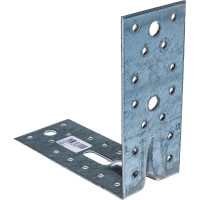 Перфорированный уголок ALBERTS усиленный, оцинкованный 150х150х65х2,5 мм 335724