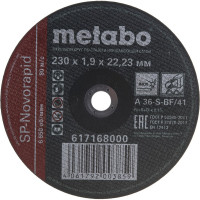 Круг отрезной по нержавеющей стали SP-Novorapid (230x1.9x22.23 мм) Metabo 617168000