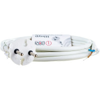 Шнур DORI ПВС 2х0,75 с вилкой 3,0 м белый 41450
