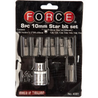 Набор бит Torx 30 мм с держателем (T20; T25; T30; T40; T45; T50; T55) FORCE 4081