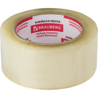 Клейкая лента BRAUBERG 48 мм х 100 м, упаковочная, прозрачная, 45 мкм, 221109