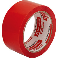 Клейкая лента BRAUBERG 48 мм х 66 м, упаковочная, КРАСНАЯ, 45 мкм, 440074