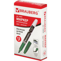 Маркер для доски с клипом, эргономичный корпус, 4 мм, зеленый, BRAUBERG 150849