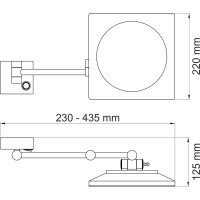 Зеркало с LED-подсветкой, 3-х кратным увеличением WasserKRAFT K-1008