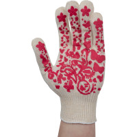 Перчатки х/б с ПВХ покрытием Gigant Цветы 13 класс вязки, 10 пар G-095