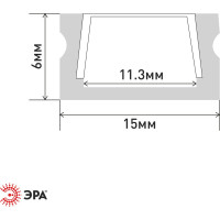 Комплект с накладным анодированным профилем ЭРА 1506 CAB262 16х6мм, 2м Б0039463