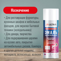 Аэрозольная краска ULTIMA RAL 9003 белый глянцевый, универсальная 520 мл ULT009