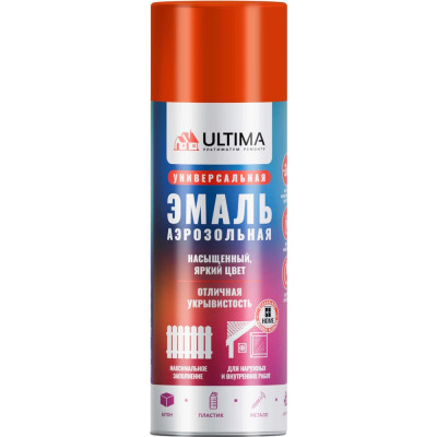 Аэрозольная краска ULTIMA RAL 2004 ОРАНЖЕВЫЙ универсальная 520 мл ULT017