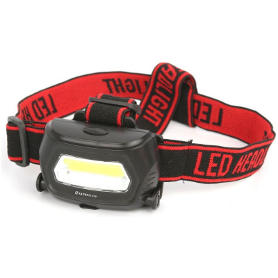 Налобный аккумуляторный фонарь, черный, COB 3Вт, 3 режима, пластик Ultraflash LED5359 13803