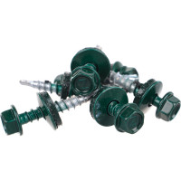 Кровельный саморез ГОСКРЕП 4.8х28 RAL 6005 зеленый мох, 300 шт., б.пл.конт. 1000 мл 2-0016580
