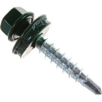 Кровельный саморез ГОСКРЕП 4.8х28 RAL 6005 зеленый мох, 300 шт., б.пл.конт. 1000 мл 2-0016580