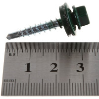 Кровельный саморез ГОСКРЕП 4.8х28 RAL 6005 зеленый мох, 300 шт., б.пл.конт. 1000 мл 2-0016580