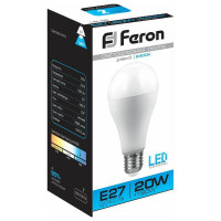 Светодиодная лампа FERON 20W 230V E27 6400K, LB-98 25789