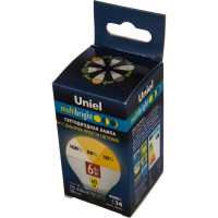 Светодиодная лампа Uniel LED-G45-6W/WW/E14/FR/MB PLM11WH. Форма «шар», матовая. UL-00002375