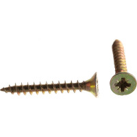 Шуруп для дерева Саморезик 4х30 универсальный потай, желтый цинк, Pz-2 1000шт SYZ-4х30-1000