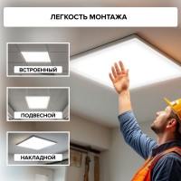 Светодиодная универсальная панель Wolta 36Вт, 4000К Дневной свет, IP20 призматический рассеиватель, артикул ULPD36W60-04
