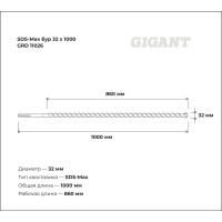 Бур SDS-Max (32x1000 мм) Gigant GRD 11026