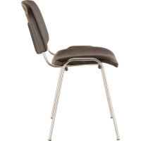 Стул для персонала и посетителей Iso CF-001, хромированный каркас, кожзам черный BRABIX 531424