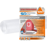 Стеклотканевая сетка SDM SD-GLASS Professional штукатурная 5х5мм, 1м х 10м 00-00000441