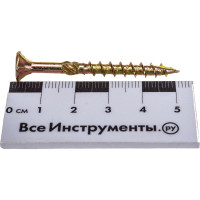 Шуруп Rusconnect CS 05050 с/нарез. д/дерева, потай, 5х50, 200 шт. Желтый цинк 310505
