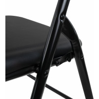Складной стул для дома и офиса BRABIX  Golf CF-007 черный каркас, кожзам черный, 531565