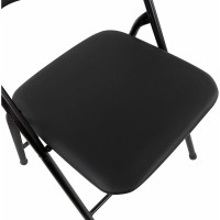 Складной стул для дома и офиса BRABIX  Golf CF-007 черный каркас, кожзам черный, 531565