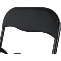 Складной стул для дома и офиса BRABIX  Golf CF-007 черный каркас, кожзам черный, 531565