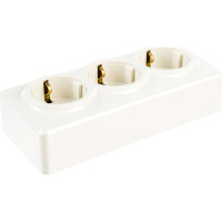 Розетка ЭРА 11-2208-02 3х2P E Schuko, 16A-250В, IP20, ОУ, Эксперт, сл.кость Б0020701