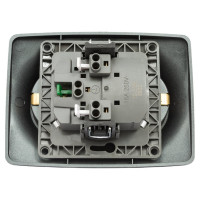 Розетка ЭРА 12-2106-12 2X2P E Schuko, 16A-250В, IP20, 12, графит Б0031234
