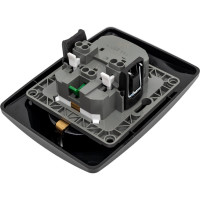 Розетка ЭРА 12-2106-06 2X2P E Schuko, 16A-250В, IP20, 12, чёрный Б0031233