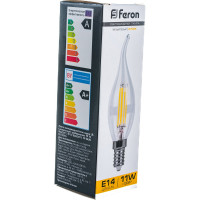 Светодиодная лампа FERON 11W 230V E14 2700K прозрачная, LB-714 38010